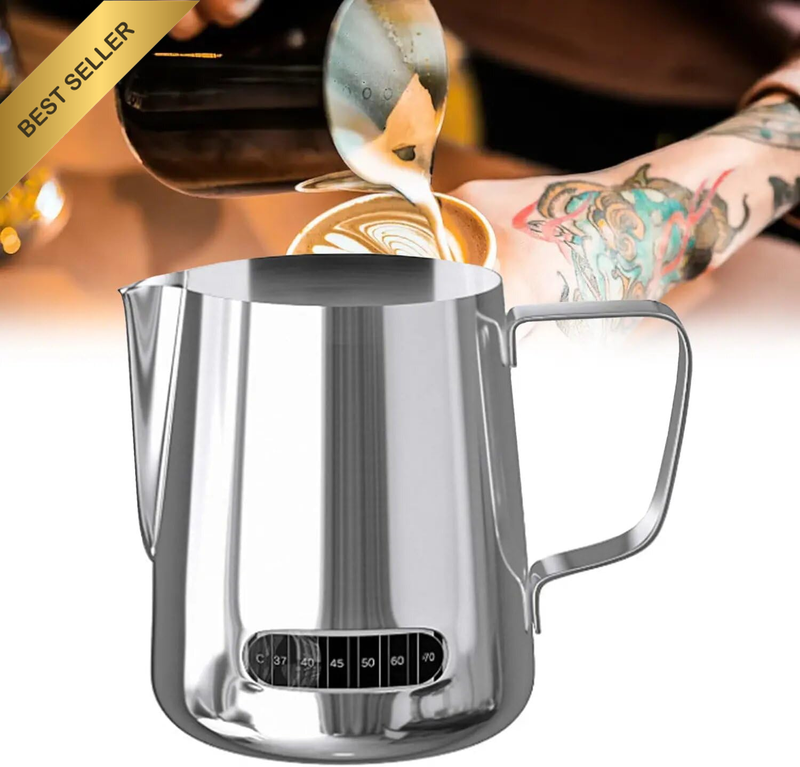 350 Milk Frothing Thermometercoffee Pitcher Stainless Steel Jug