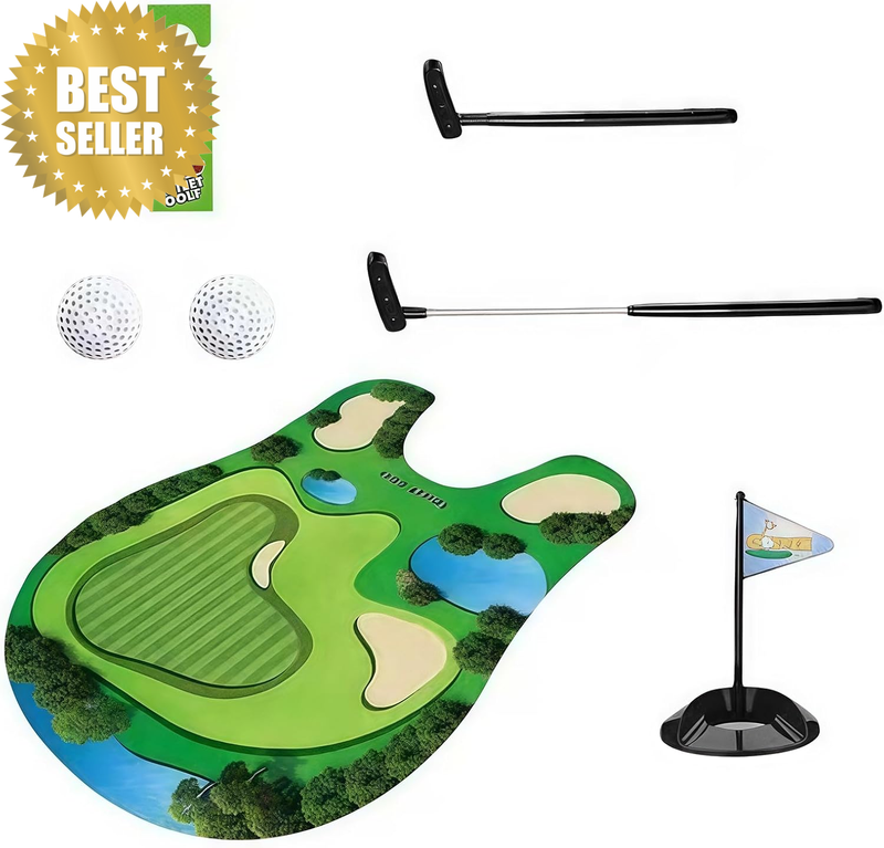 Toilet Golf Game Set - Funny White Elephant Gifts for Men, Mini Golf in Bathroom