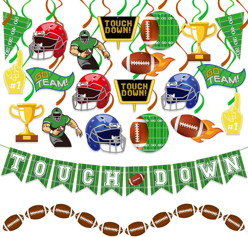 34pcs Football Party Decorations Super Bowl Game Day Supplies ...