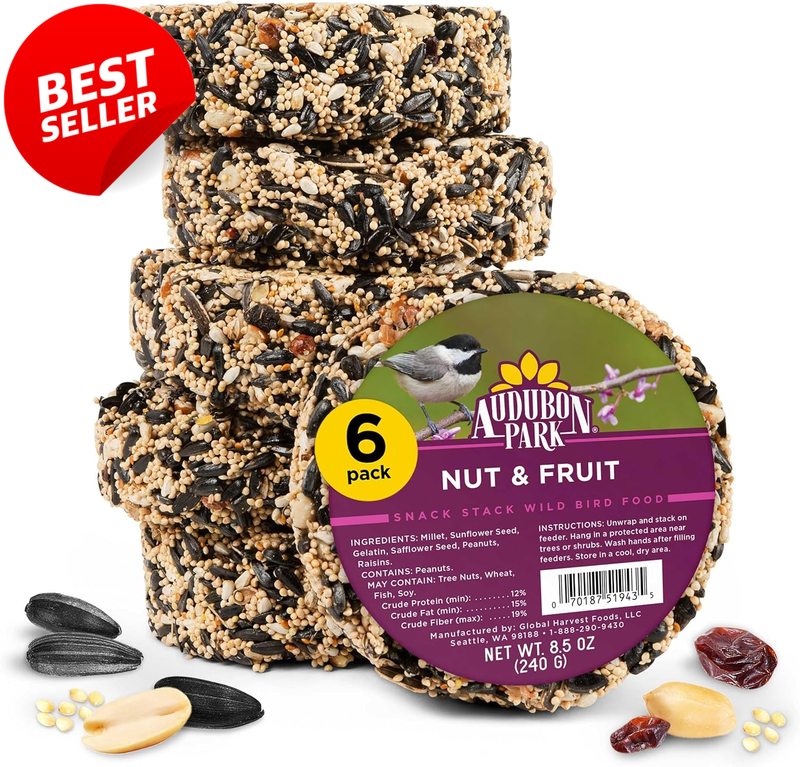 Nut Fruit Wild Bird Seed Cakes 6 Pack Outdoor Bird Feeders - US