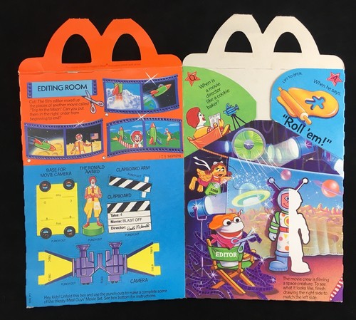 Vintage Retro Mcdonalds Happy Meal Box Space Theme Collectible Fisher Price