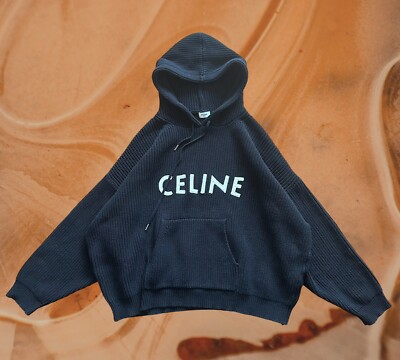 celine hoodie black and white
