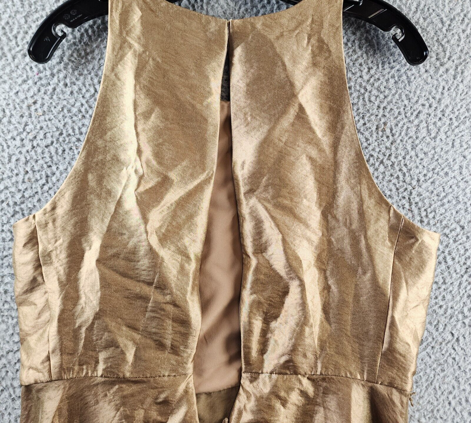 Lauren Ralph Lauren Metallic Twill Cocktail Dress Women's 12 New Bronze Back Zip - Picture 12 of 13