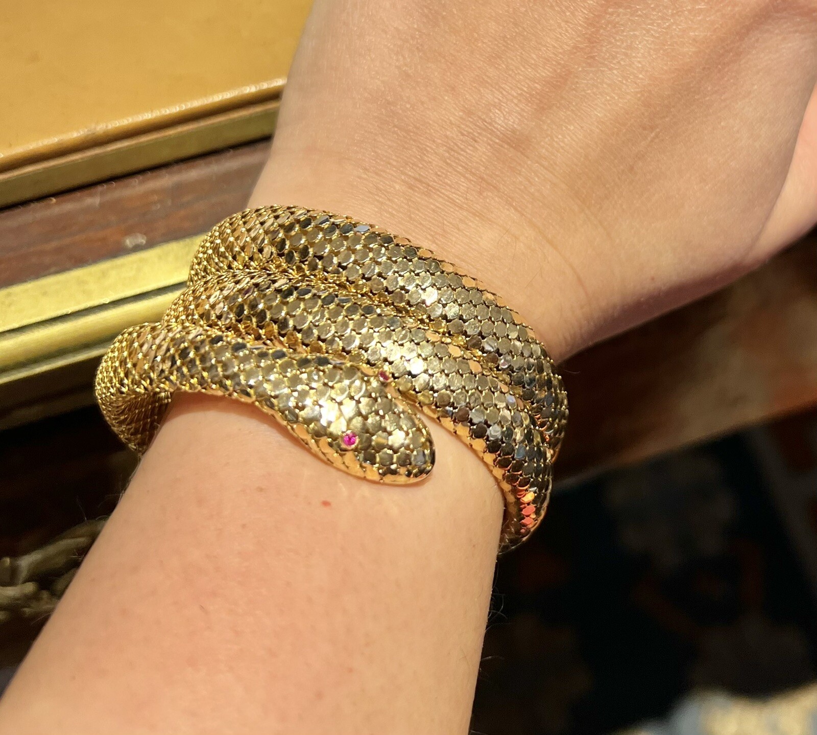 Vintage Mexican Bracelet レアデザイン ゴールデンサイズ S22 Vintage jewelery Mexico. Bracelet. Sterling Silver 925
