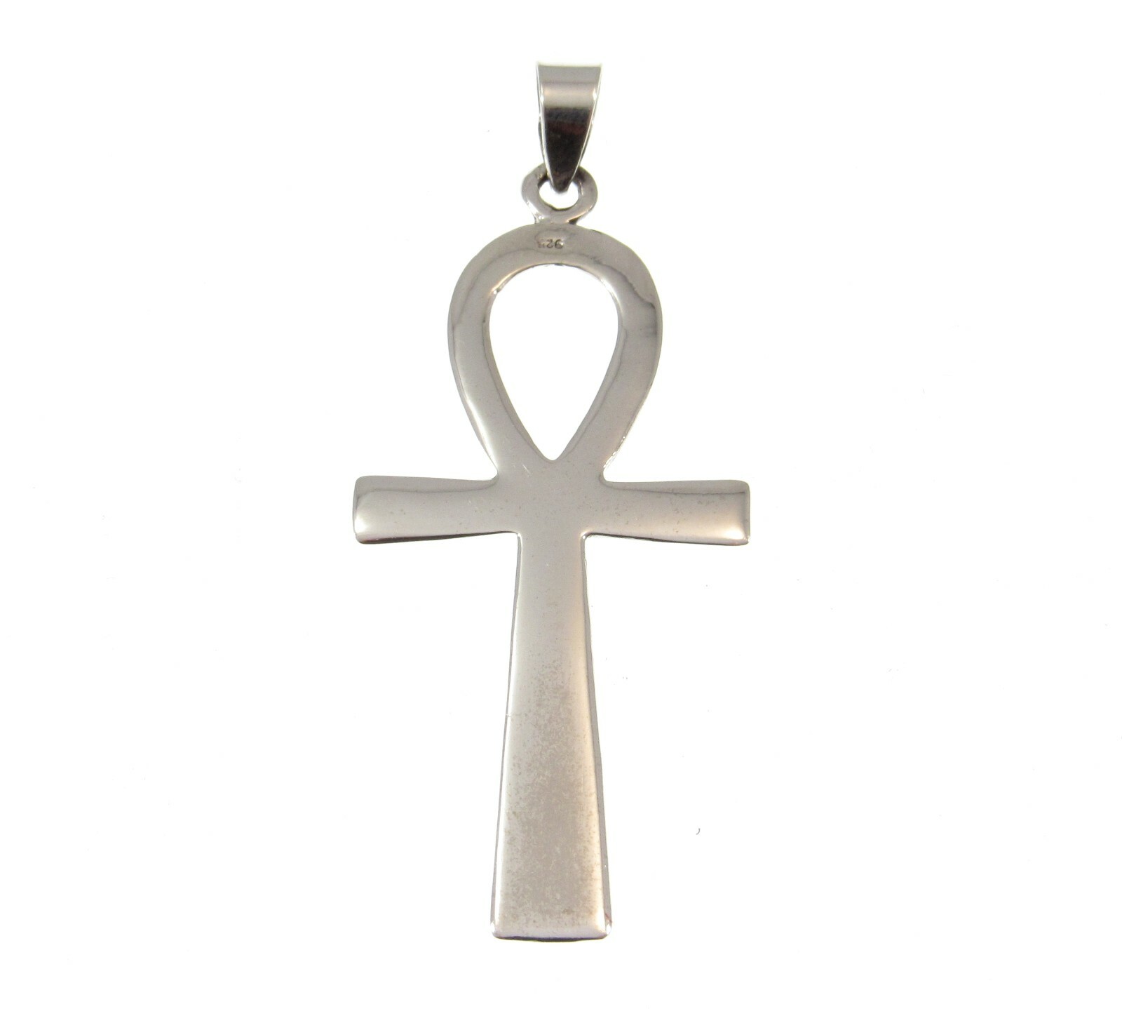 Large Solid 925 Sterling Silver Egyptian ANKH Cross Pendant, Key of Life