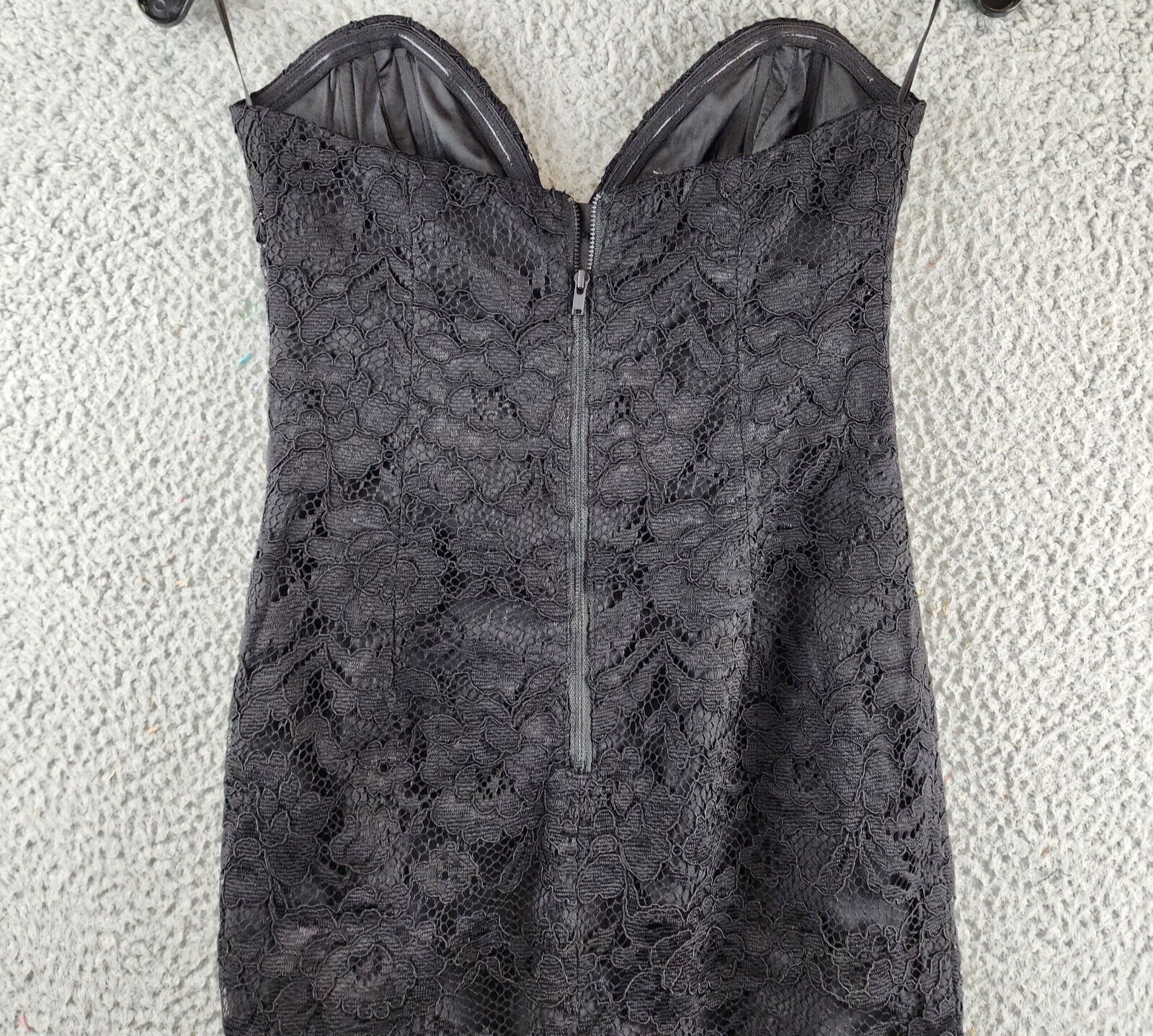 Bardot Artemis Midi Lace Dress Women's 2 Black Sweetheart Neck Back Zip Closure - Picture 12 of 13