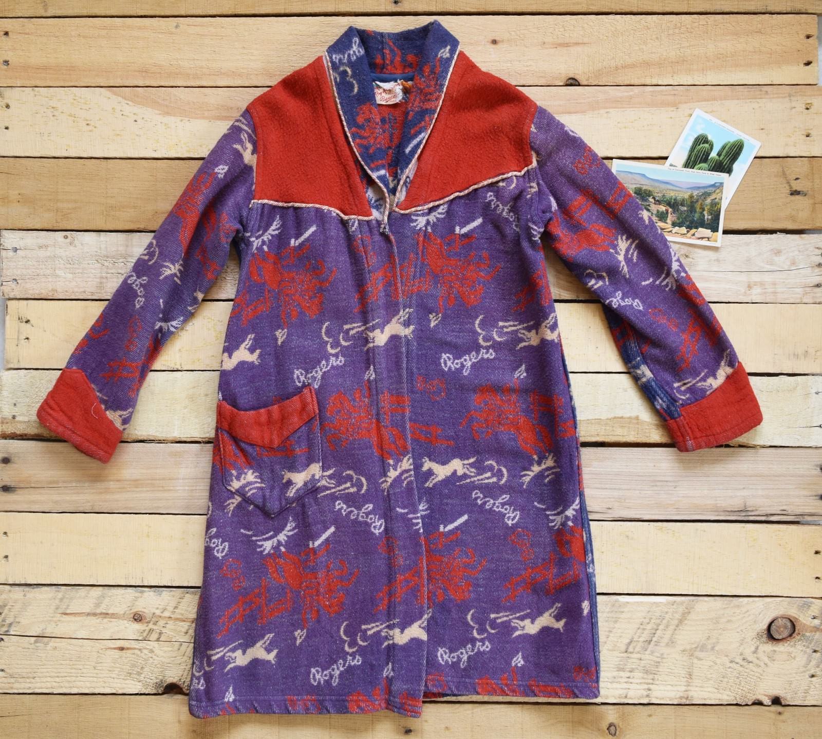 1950s Roy Rogers by BEACON Children's Vintage Robe Western Cowboy Kids Purple