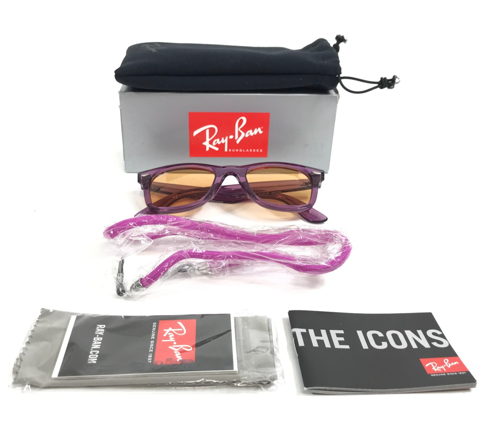 Ray-Ban Sunglasses WAYFARER RB2140 6613/13 Purple Square Frames w