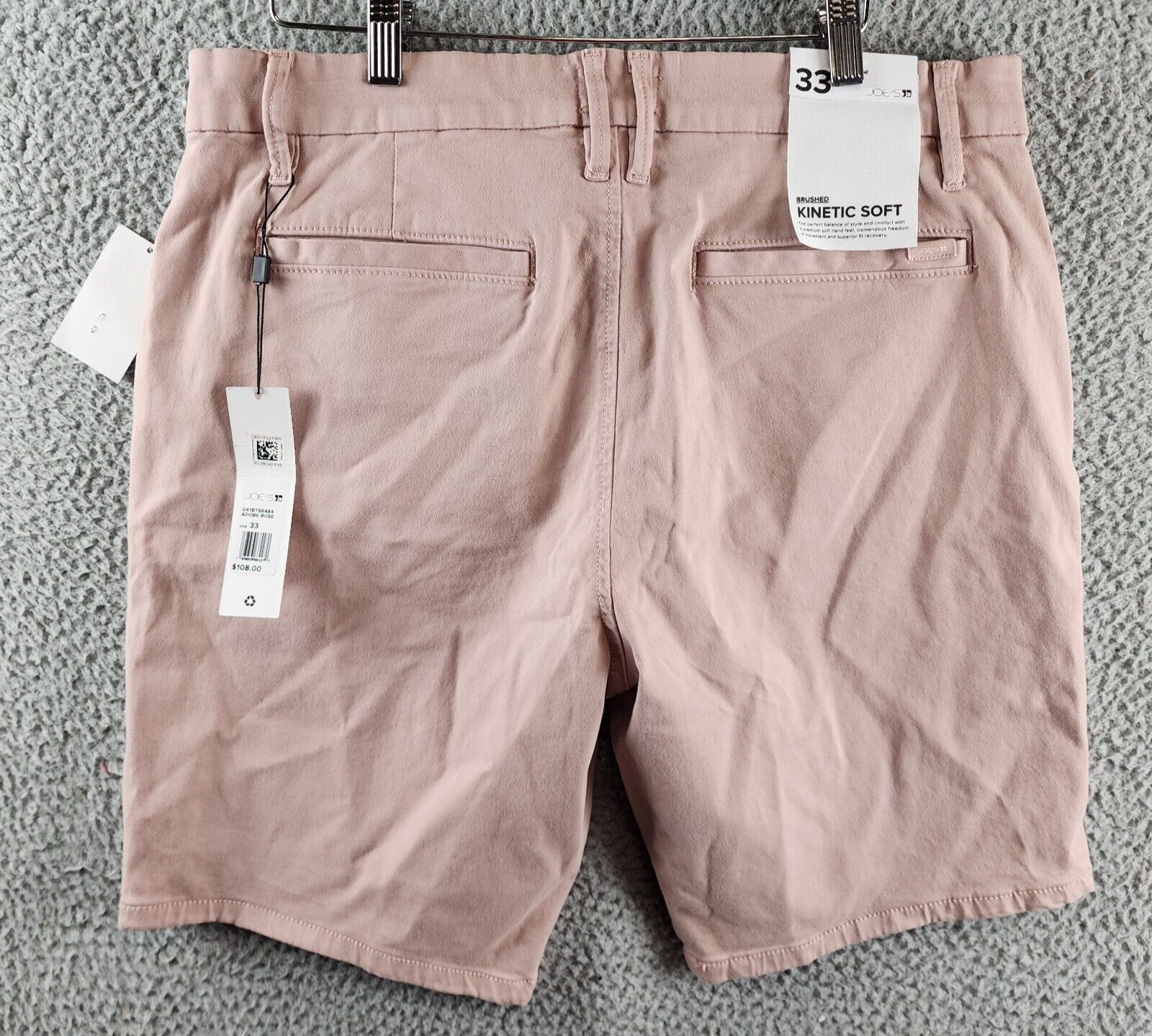 Joe's Jeans Brixton Slim Fit Shorts Men's 33 Adobe Rose Side Pockets Button Zip - Picture 13 of 16