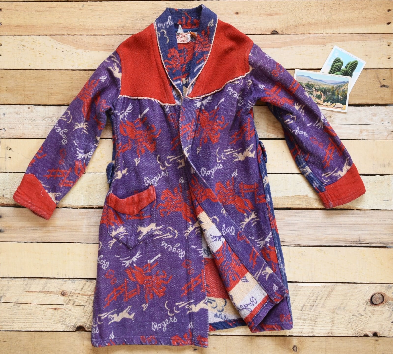 1950s Roy Rogers by BEACON Children's Vintage Robe Western Cowboy Kids Purple