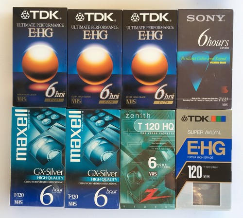 NEW BLANK VHS tapes LOT 40 T-120 6 hrs SONY MAXELL FUJI FILM TDK JVC Memorex
