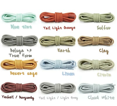 3M Reflective Rope Laces for Yeezy 350 Citrin Earth Linen Tail Light Desert Sage