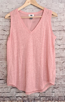 Old Navy Pink Linen Blend Sleeveless Top Small Tall