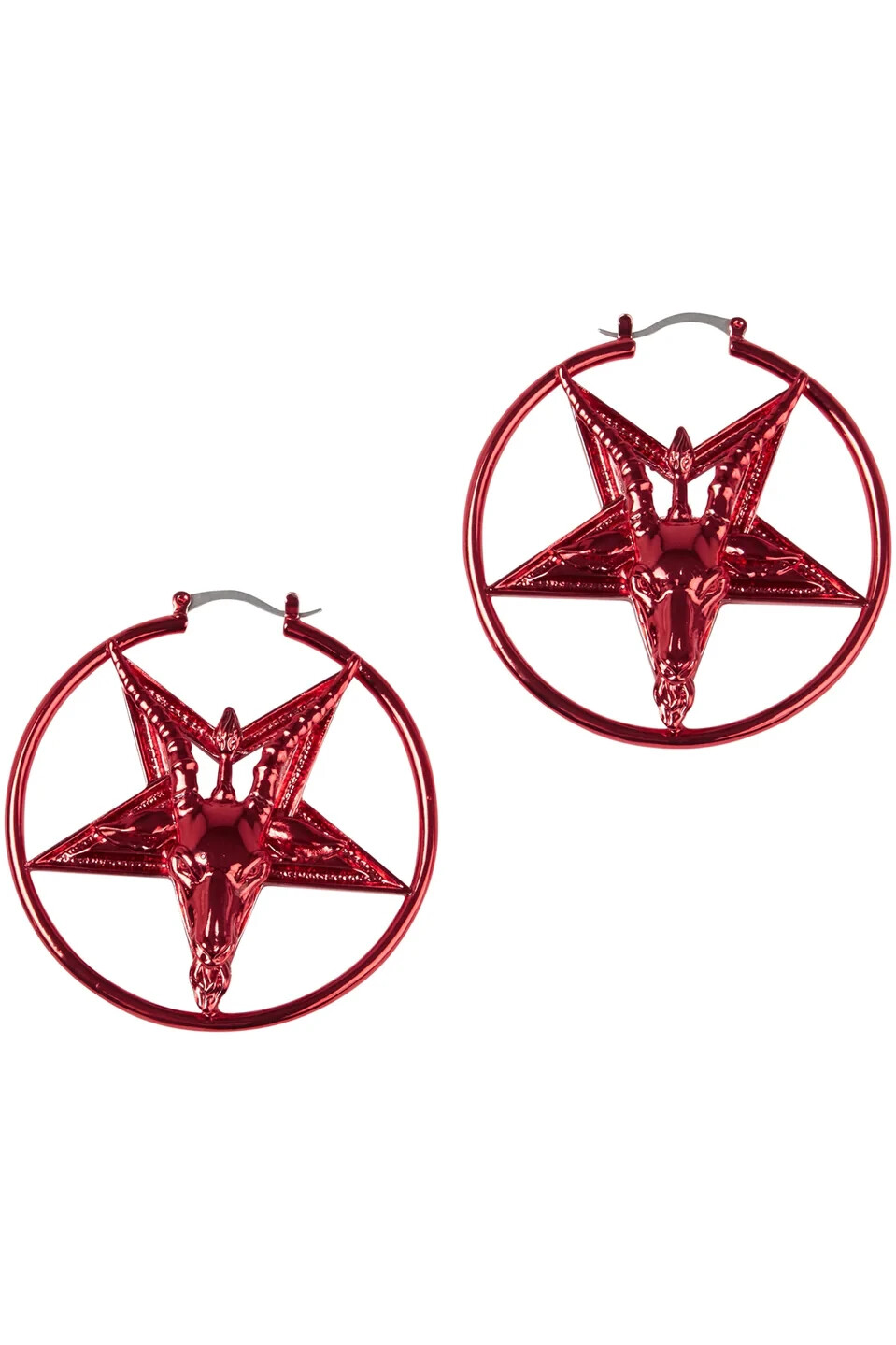 Killstar Seeing Red Earrings Metal Hoop Pentagram Satanic