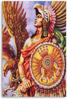 Mayan Aztec Eagle Warrior by Jesús Helguera Poster Canvas Picture Printing Wall