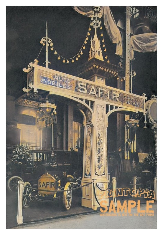 German Safir (1907) Auto Show Display Paris France * Quality