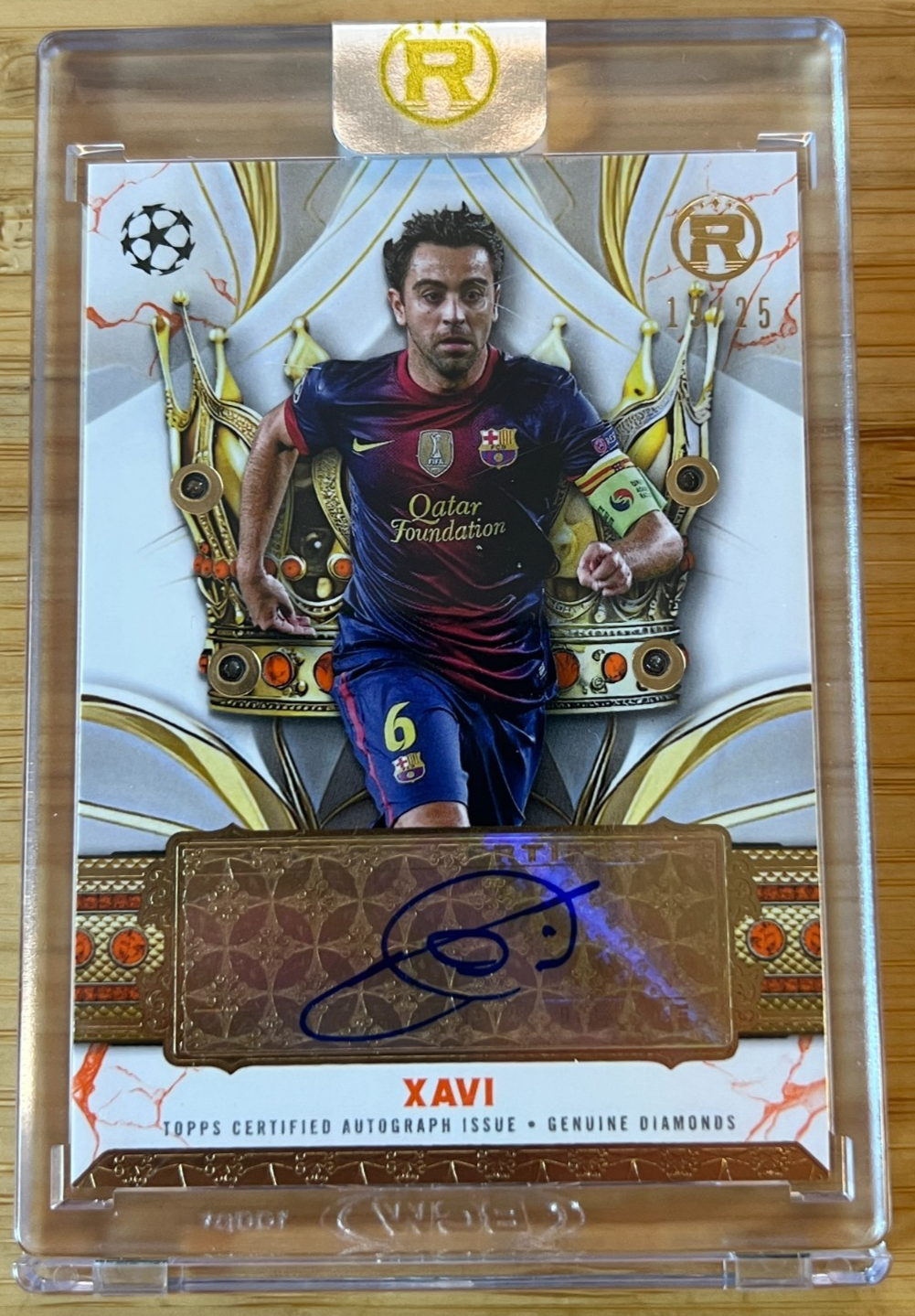 2024-25 Topps Reverence UEFA Xavi Crowned Legend Jewel Relic Auto