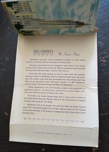 Vintage OKLAHOMA iconic postcard 1940s