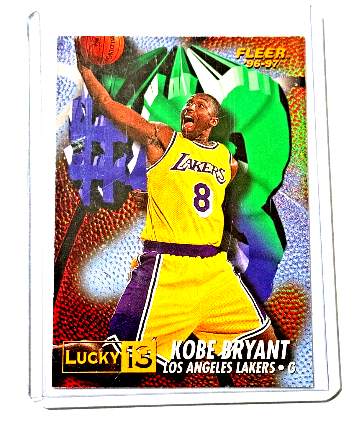 1996 - 1997 KOBE BRYANT, FLEER - LUCKY 13 insert ROOKIE CARD 1996 - 1997 KOBE BRYANT, FLEER - LUCKY 13 insert ROOKIE CARD