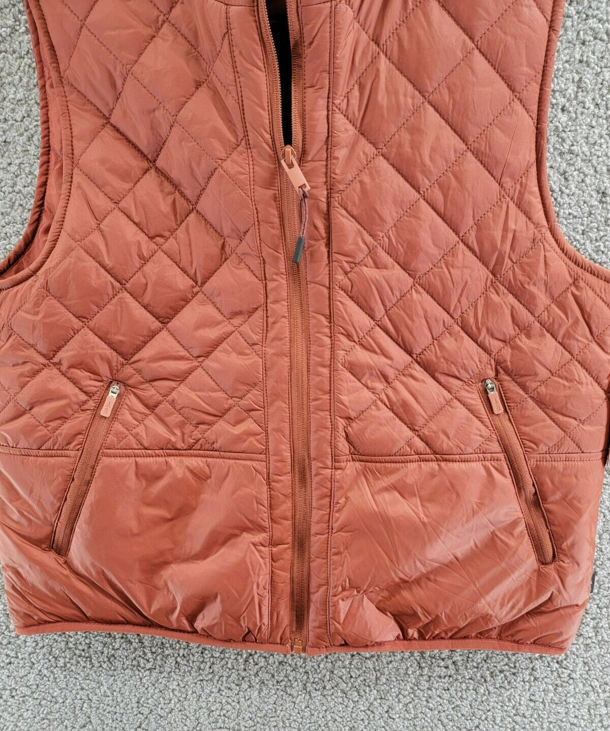 Bass Outdoor Quilted Zip-Front Sleeveless Vest Women's M Burnt Henna High Collar - Picture 8 of 16