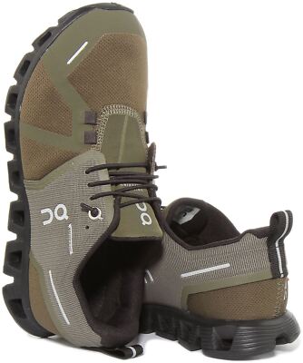 Pre-owned On Running Cloud 5 Fast Lacing Waterproof Trainers Olive Womens Uk Size 3 - 8