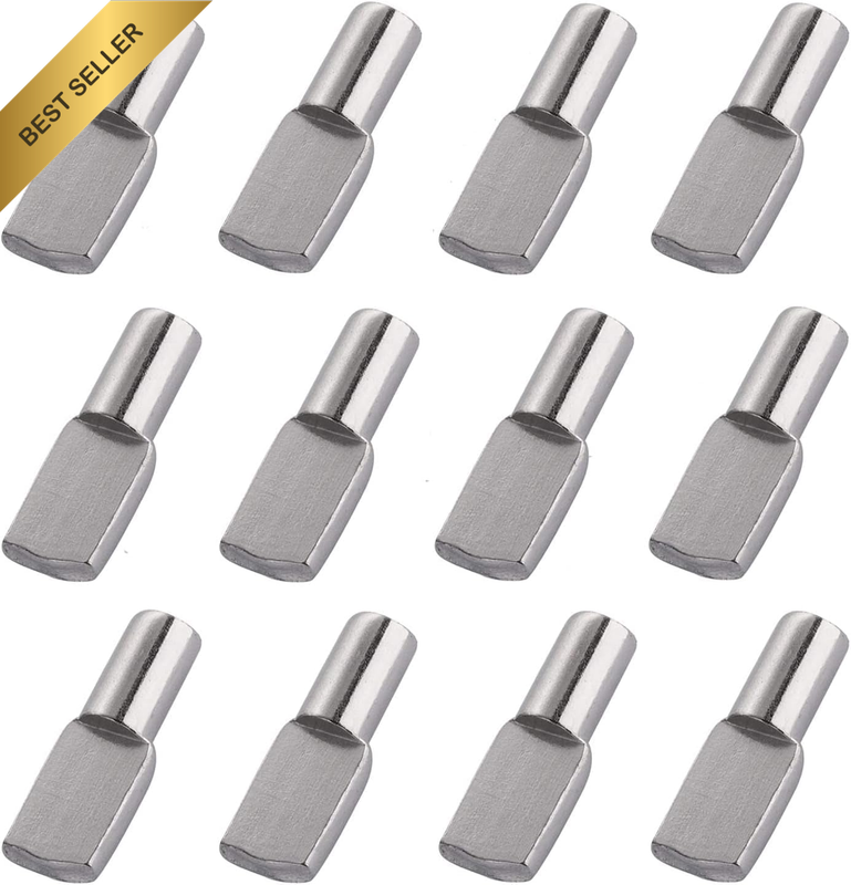 5Mm Nickel-Plated Shelf Pins and Cabinet Shelf Pegs for Wood Shelving, Heavy Dut