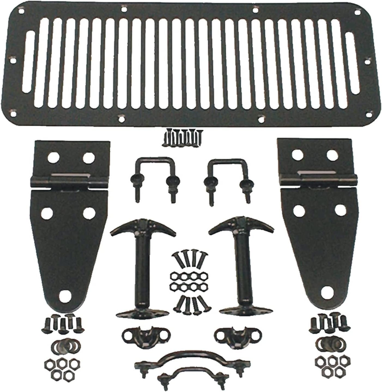 Hood Kit Black for 1976-1986 Jeep CJ 1987-1995 Jeep Wrangler YJ