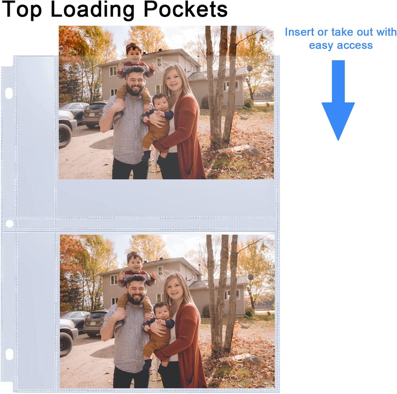 30 Pack 5X7" Photo Album Refill Pages for 3 Ring Binder,Ultra-Clear Photo Sleeve