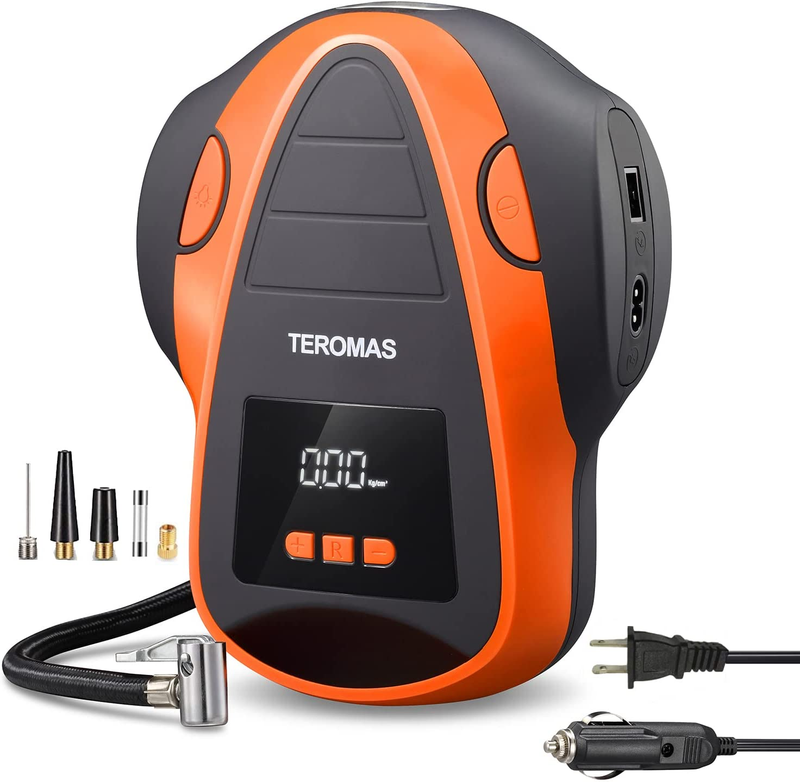 TEROMAS Tire Inflator, Portable DC/AC Air Compressor for Car 12V DC and Other In
