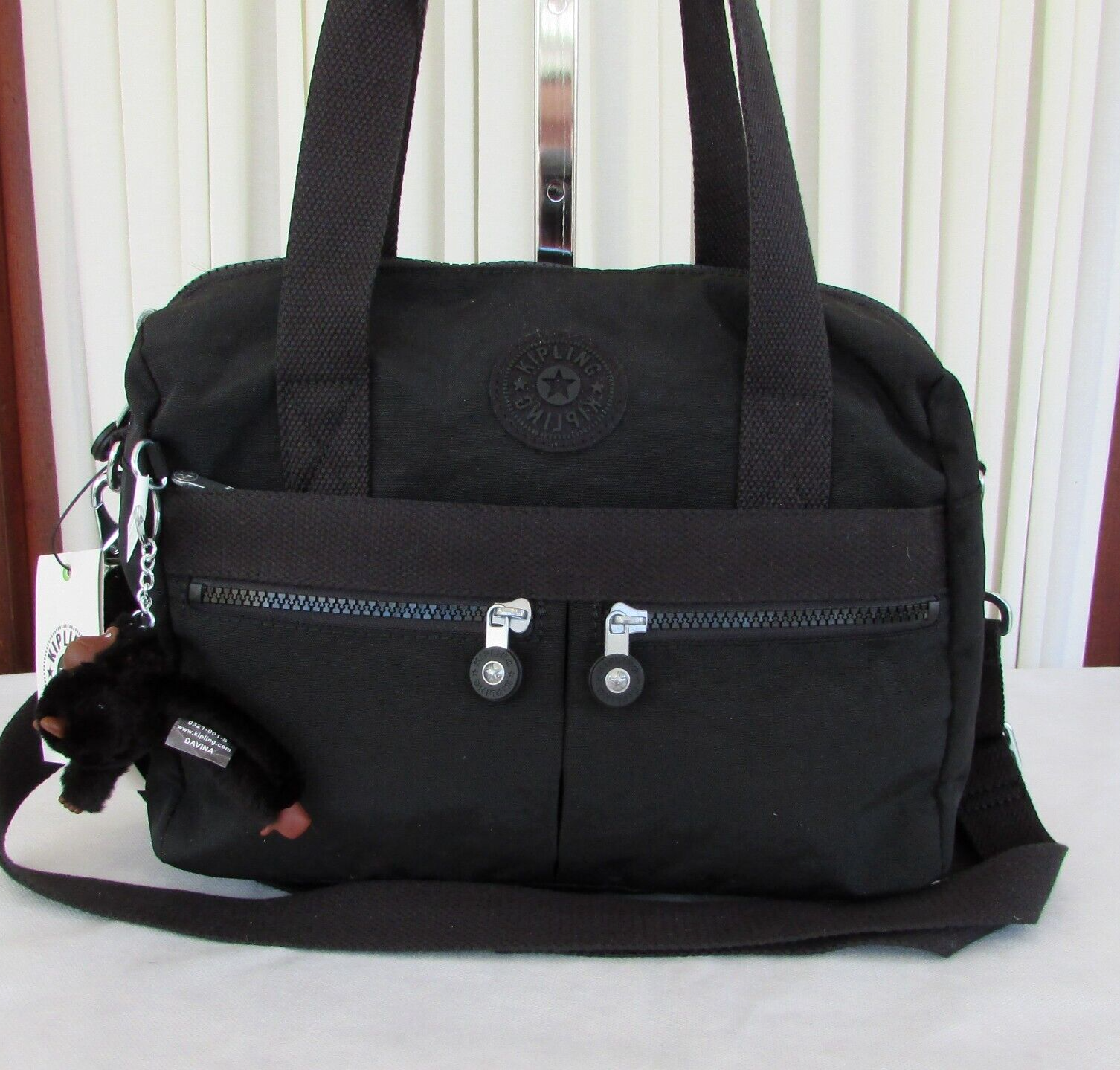 Kipling Klara Crossbody Satchel Shoulder Bag Purse Black HB7697