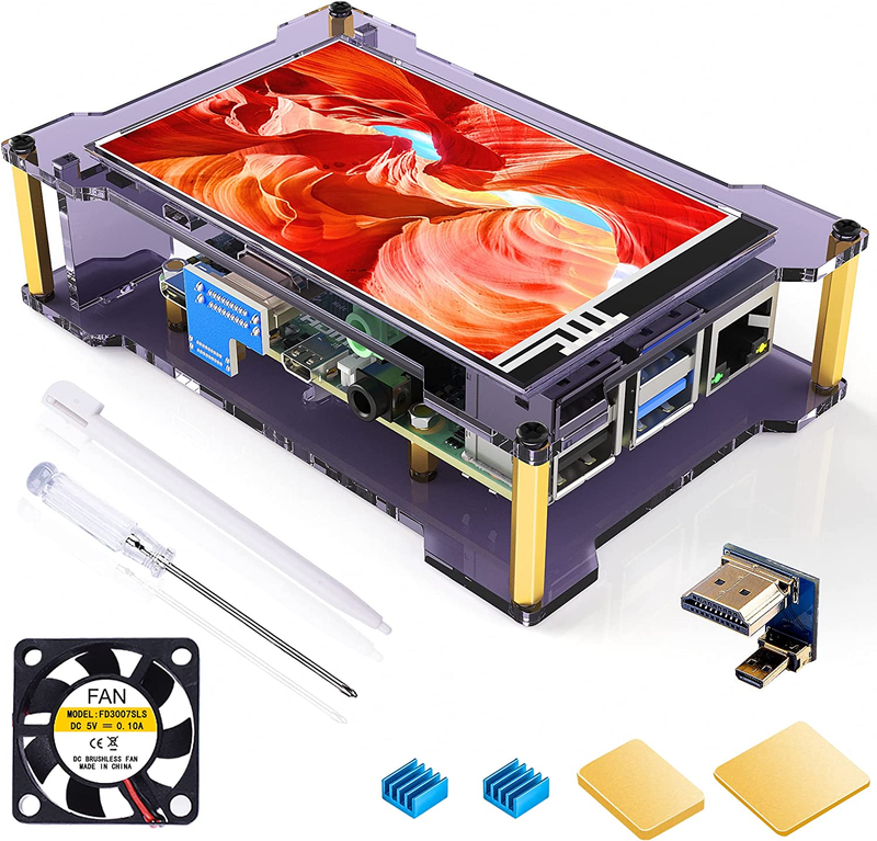 4 Touchscreen With Case Fan, 4 Inch Ips Touch Screen Lcd Display, 8