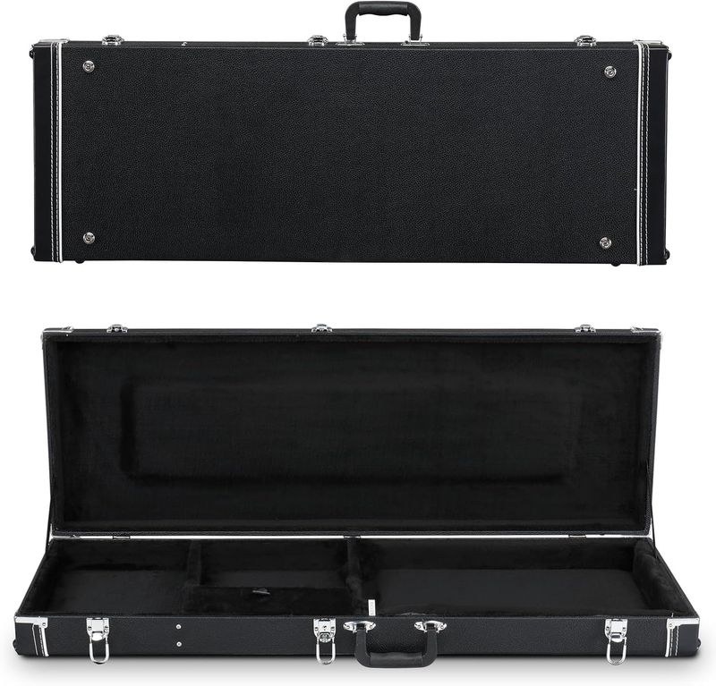 Electric Guitar Hard Case, Rectangle Wooden Standard 39-Inch
