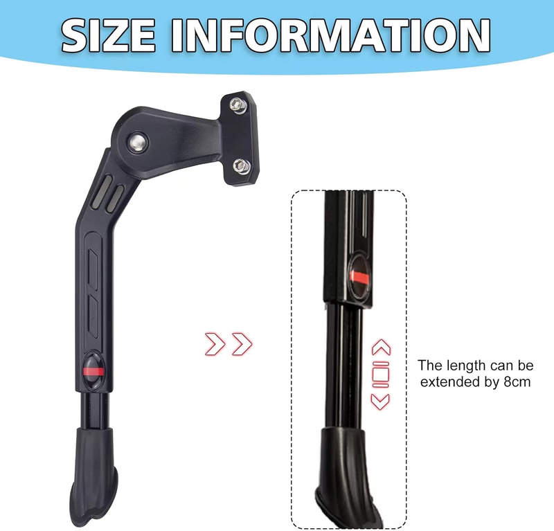 Rear Bike Kickstand Adjustable Height Bike Kickstand Aluminium Alloy Kick Stand
