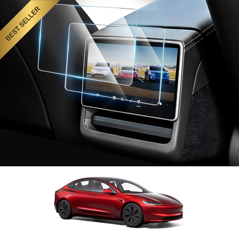 2Pack 9H Tempered Glass Screen Protector for Tesla Model 3 2024 Y 2025 8