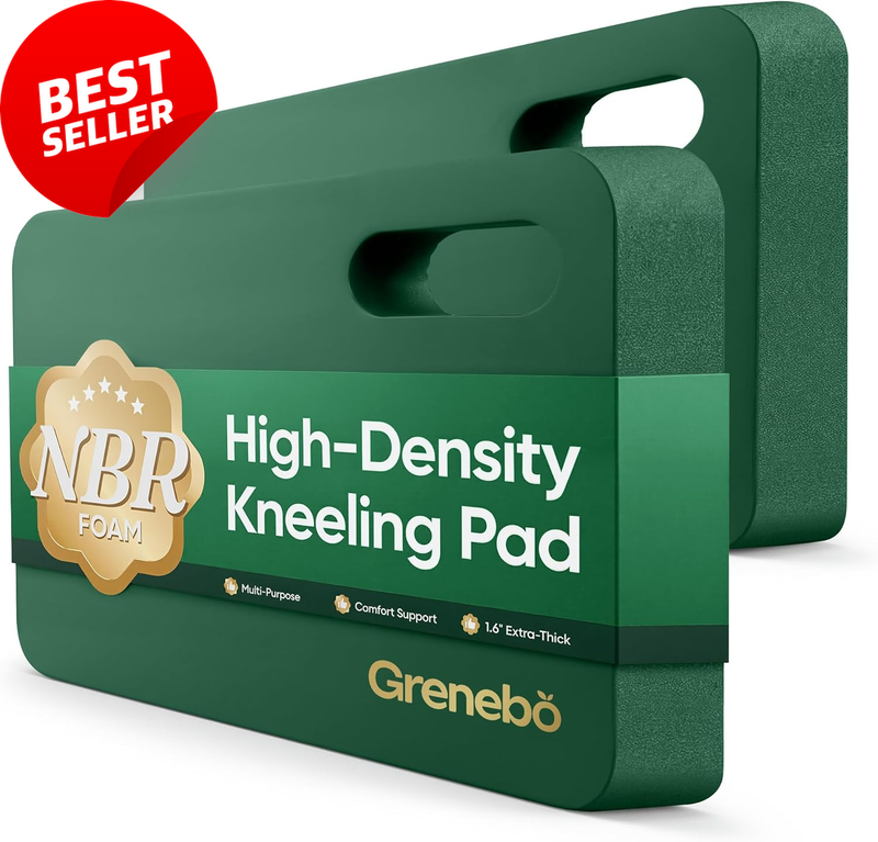 2 Pack Extra Thick Garden Kneeling Pad NBR Foam Cushion Green 17.3in