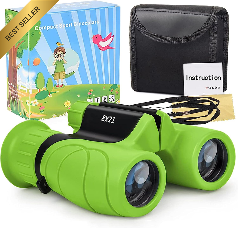Kids Binoculars,Shockproof 8 X 21 High Resolution Compact Kids Binoculars Real f