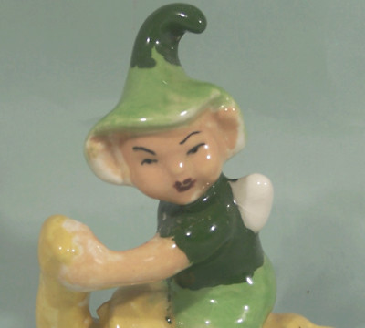 Elf or Pixie Riding Snail Art Pottery Fairy Garden Figurine Terrarium