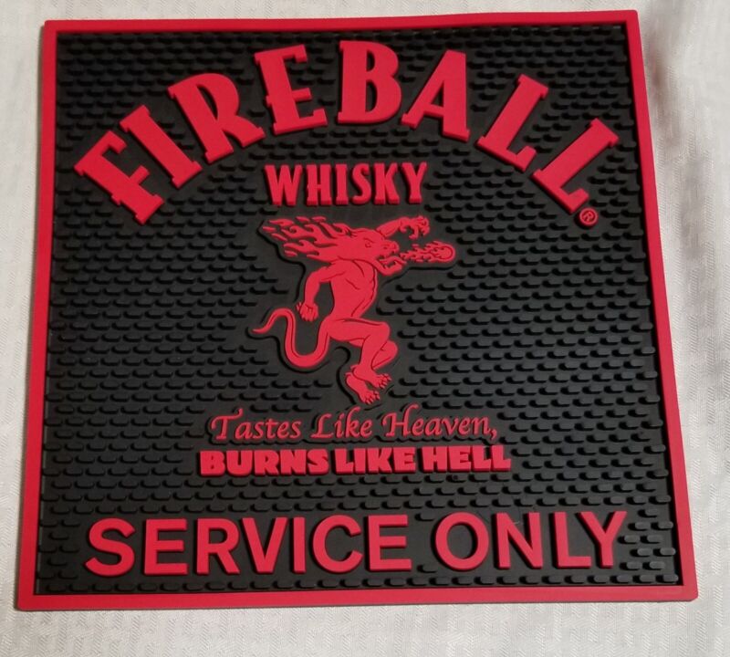 Fireball Cinnamon Whisky Rubber Spill Rail Cocktail Bar Bartender Sevice Mat
