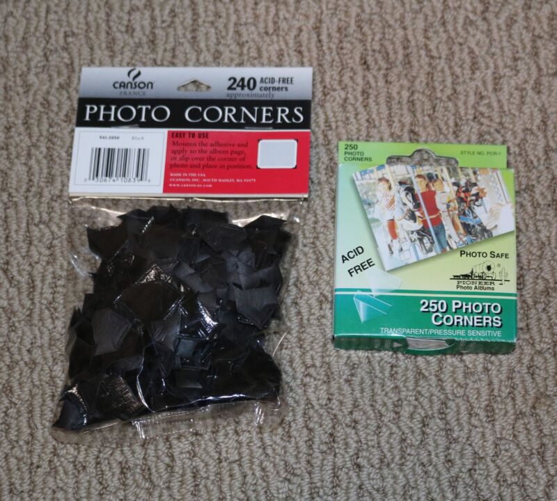 Canson Photo Corners Black   Acid Free 240 Ct  plus 250 transparent corners