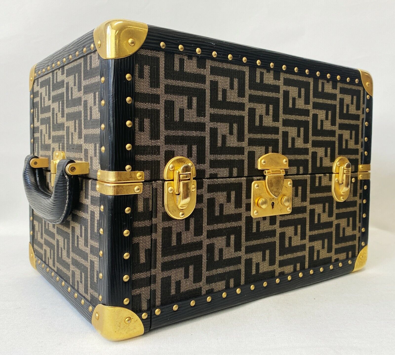 RARE Vintage FENDI FF Selleria Zucca Print Jewelry Holder RARE Vintage FENDI FF Selleria Zucca Print Jewelry Holder