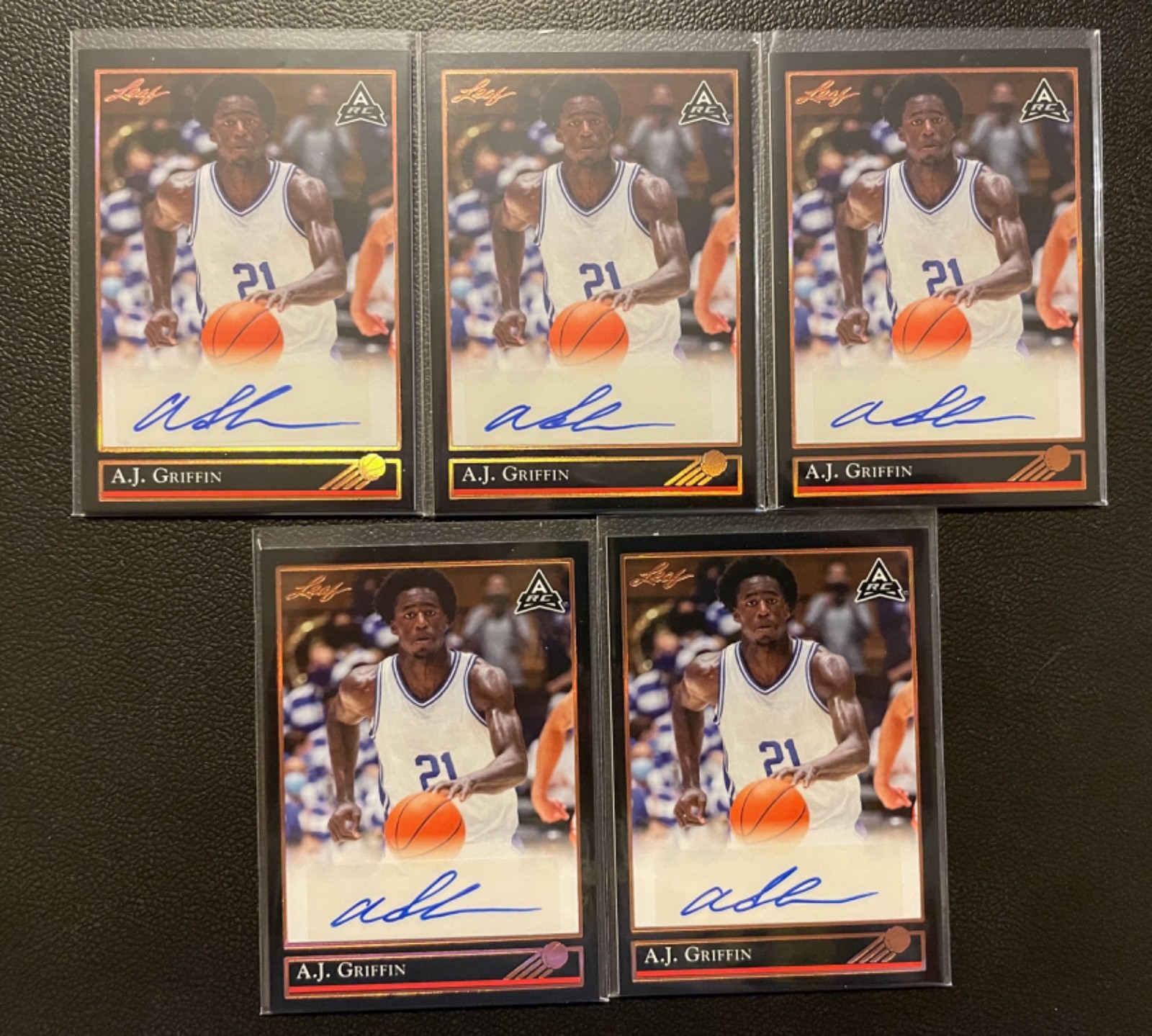 2022 Leaf Bronze Black Border A.J. Griffin Auto Autograph RC Rookie Lot Of 5 #4