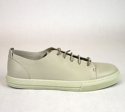 Pre-owned Gucci Authentic  Mens Leather Lace-up Sneaker White 342038 9022