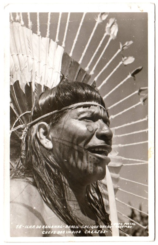 Brasilien Indio Chefe Ilha Do Bananal * Foto-Ak Um 1960 Pc