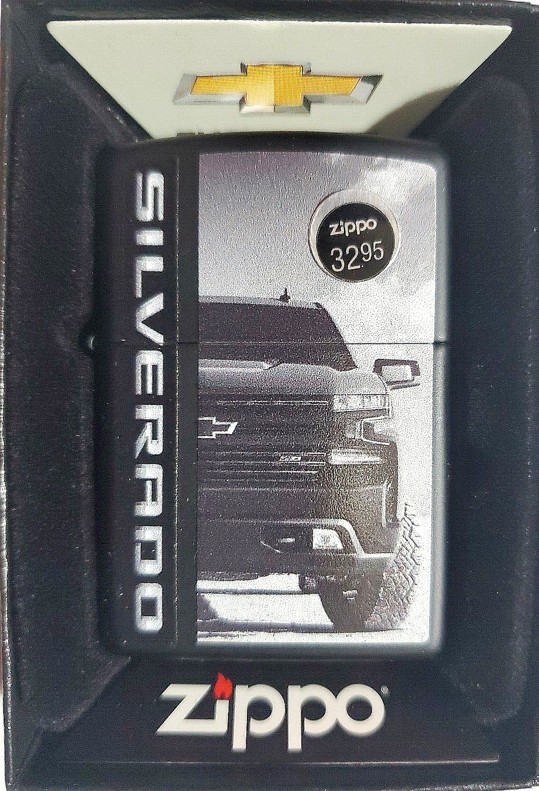 Zippo Chevy Silverado Truck Black Matte Windproof Lighter, 48407/#47