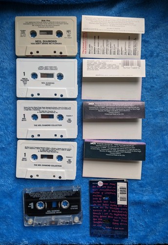 THE NEIL DIAMOND 5 Cassette Tape Set Rock Pop Collection You Don't Bring Me