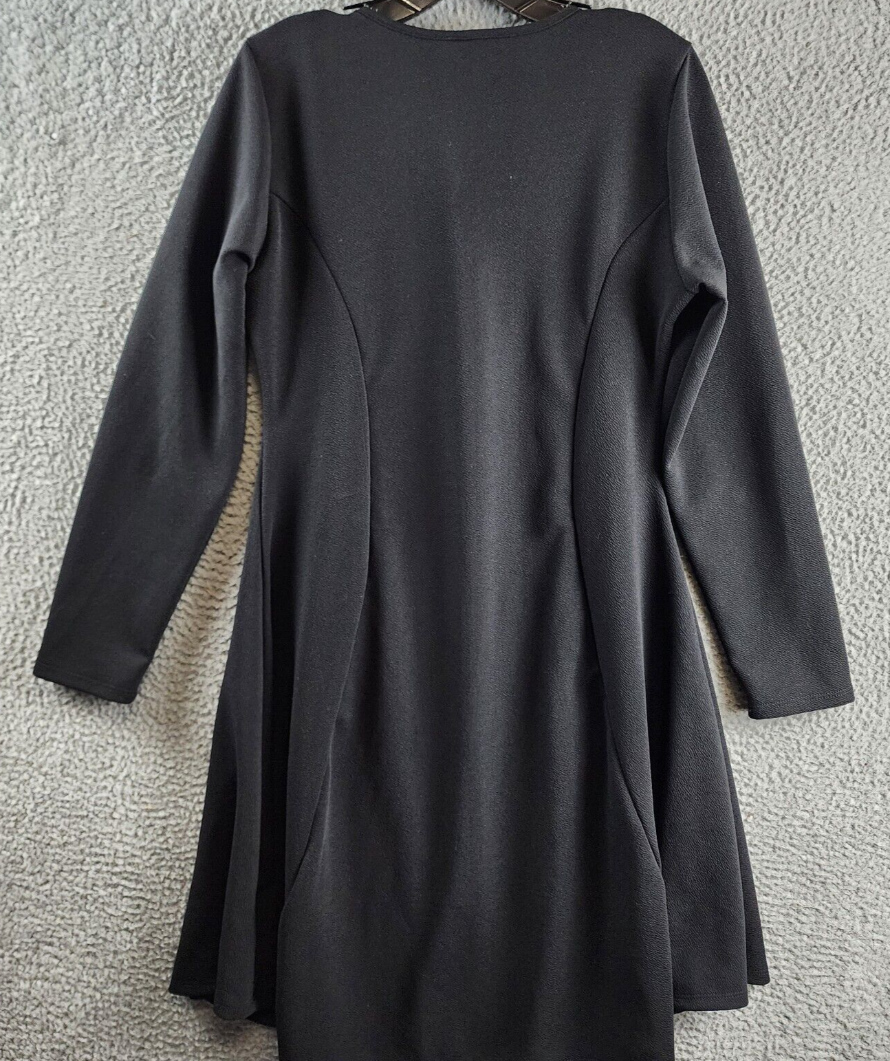 24seven Comfort Apparel Plus Size Long Sleeve Flared Dress Women's 1X Black~ - Picture 11 of 13