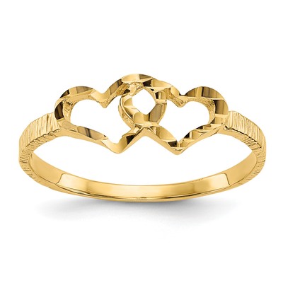 Avariah 14k Yellow Gold ren's Heart Ring - Ring Size 5.0