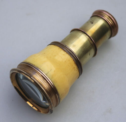 A good antique Regency 2-draw Monocular Spyglass novelty Pocket Telescope C.1820