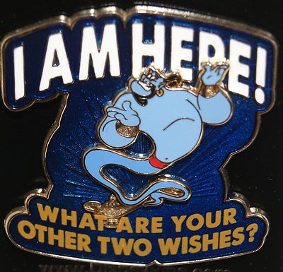 Disney Genie '' I Am Here! What Are Your Other Two Wishes?'' Aladdin 3D PIN ON PIN