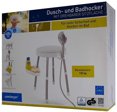Weinberger Dusch- und Badhocker rutschfest Badstuhl Duschstuhl bis 150kg